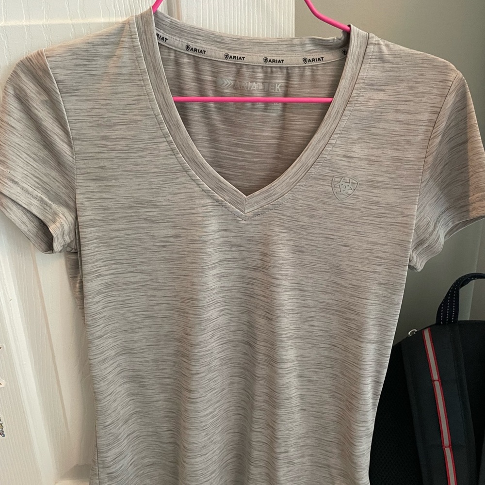 Ariat Gray V-Neck Riding Shirt